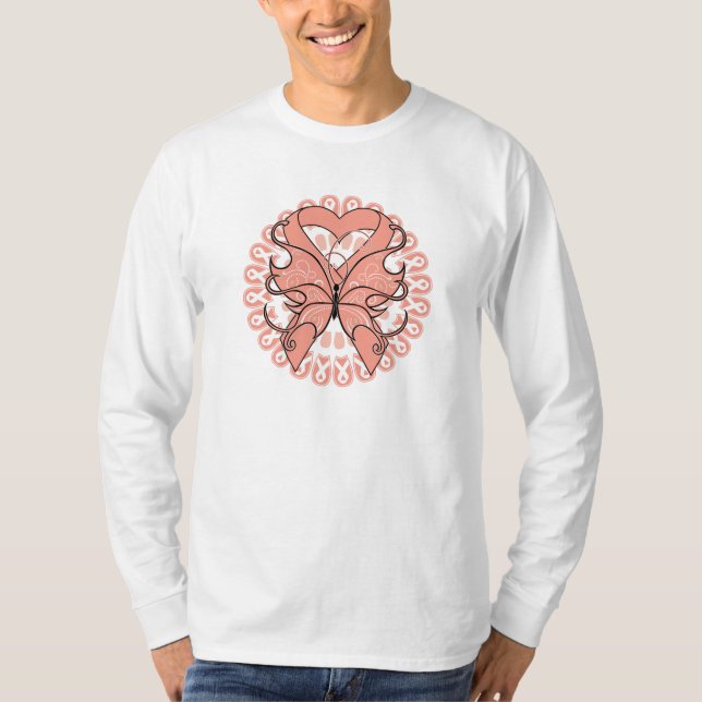 Camiseta Círculo de la mariposa del cáncer endometrial de (Anverso)