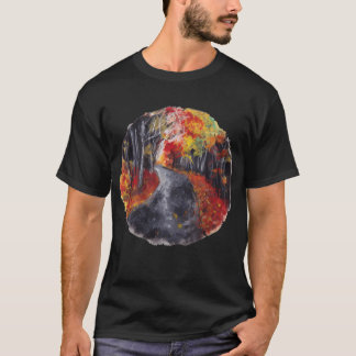 Camiseta Círculo de la naturaleza de la ruta de otoño