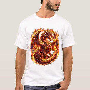 Camiseta Círculo de llamas de dragón que respira fuego Fant