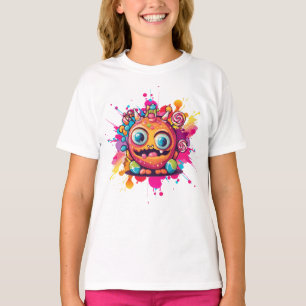 Camiseta Círculo de Monstruo de Vela de color de agua salpi