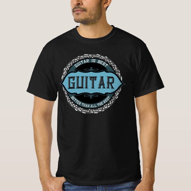 Camiseta Círculo de notas de música de guitarra (Anverso)