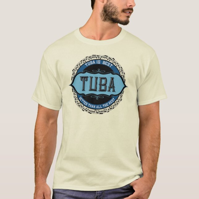 Camiseta Círculo de notas musicales de Tuba (Anverso)