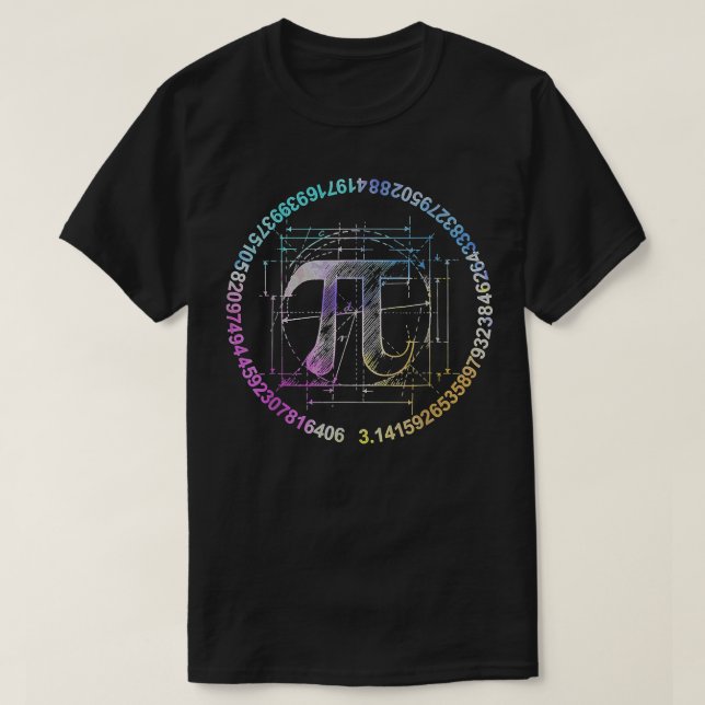 Camiseta Círculo De Novedad Pi Para El Día Pi  (Diseño del anverso)
