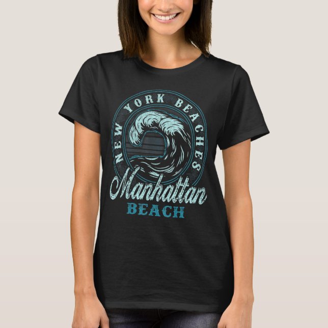 Camiseta Circulo de Olas Retro de Manhattan Beach (Anverso)