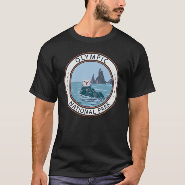 Camiseta Círculo de Otter del Parque Nacional Olímpico (Anverso)