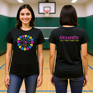 Camiseta Círculo de raqueta de padel Verde azulada y traser