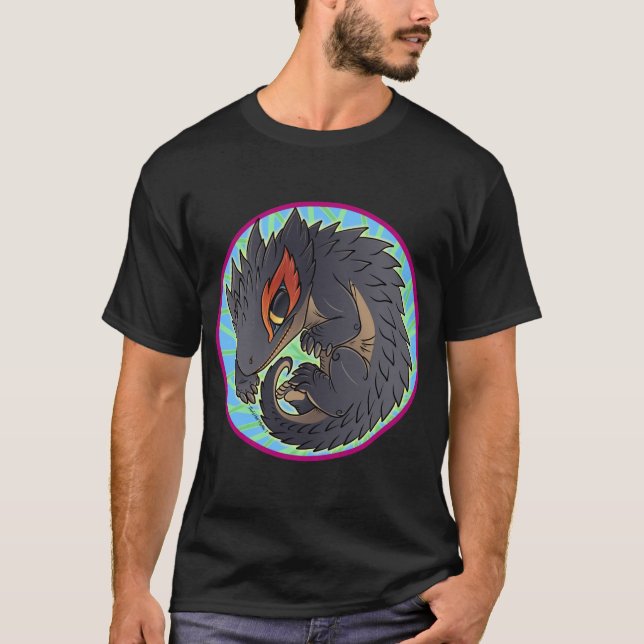 Camiseta Círculo de rosca de cocodrilo rojo de ojos (Anverso)