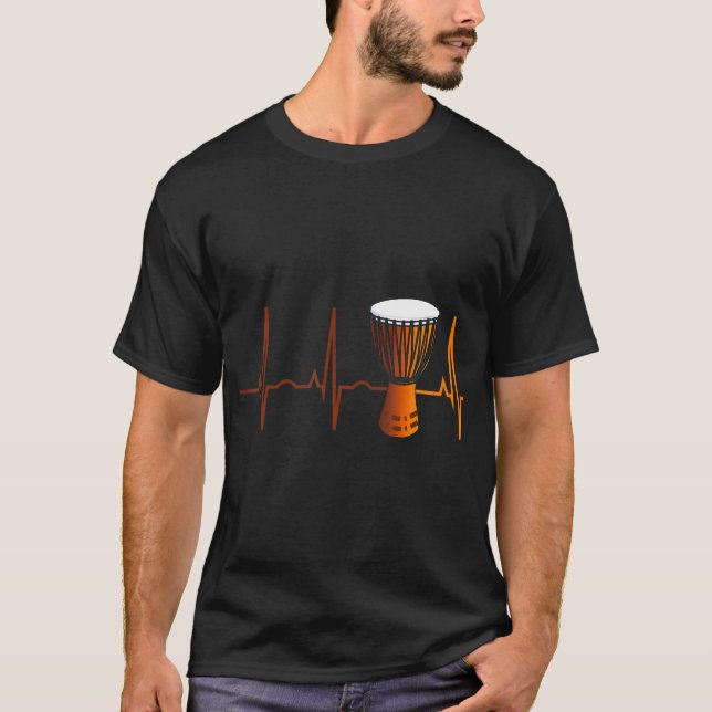 Camiseta Círculo de tambor Batería latido cardíaco (Anverso)