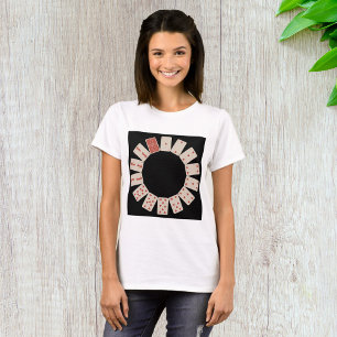 Camiseta Círculo de tarjetas de reproducción de corazones