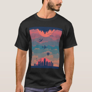Camiseta Círculo Del Amanecer Del Día Y De La Noche Tierra 