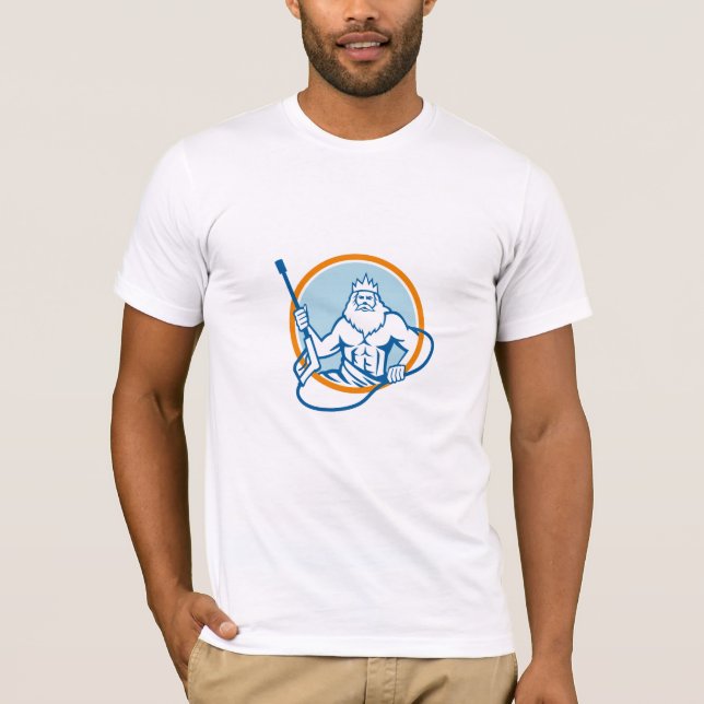 Camiseta Círculo del arenador del agua de Neptuno retro (Anverso)