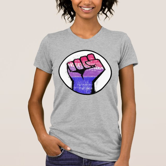 Camiseta Círculo del puño del orgullo bisexual (Anverso)