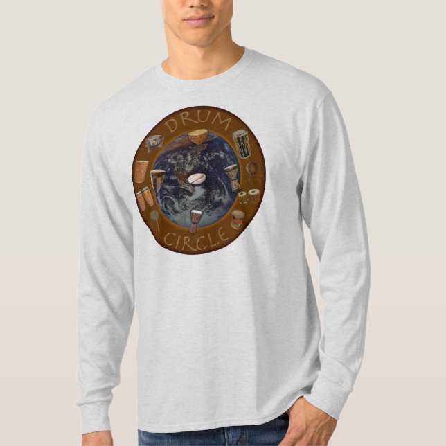 Camiseta círculo del tambor del mundo (Anverso)