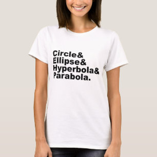 Camiseta Círculo Elipse Hipérbola Parábola Secciones Cóni