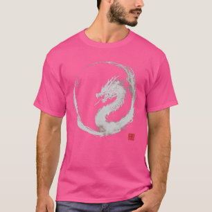 Camiseta Círculo Enso de dragón acuarela minimalista japoné