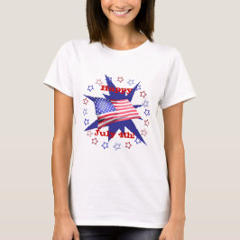 Camiseta Círculo estrella del Día de la Independencia