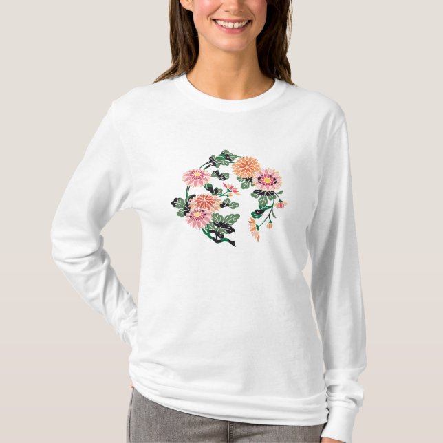 Camiseta Círculo floral japonés (Anverso)