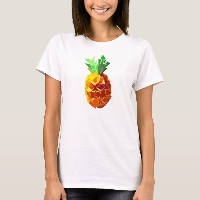 Camiseta Círculo florido de piña de origen arriba (Anverso)