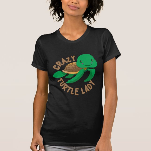 Camiseta círculo loco de la señora de la tortuga (Anverso)