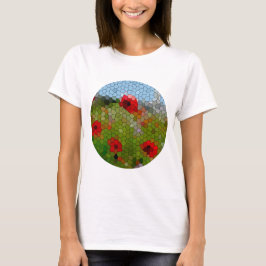Camiseta Círculo mosaico de pasteles en un jardín rural