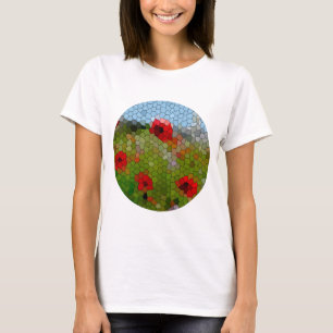 Camiseta Círculo mosaico de pasteles en un jardín rural