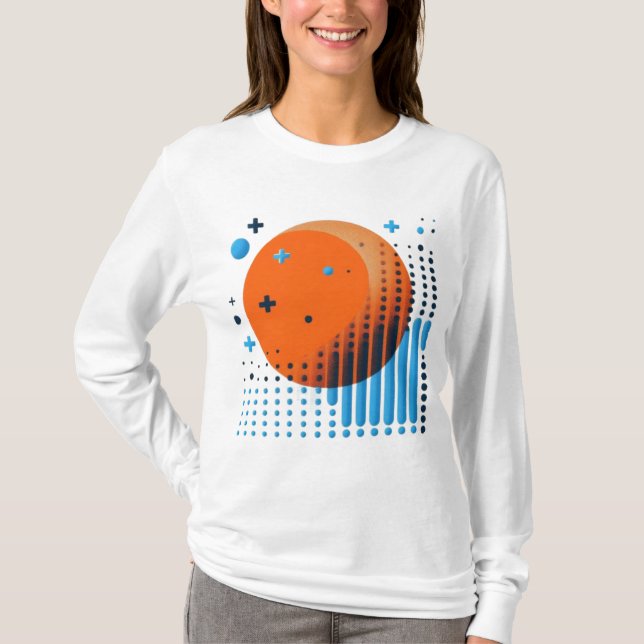 Camiseta Círculo Naranja audaz y desvanecimiento de la red  (Anverso)