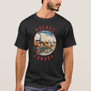 Camiseta Círculo retro angustiado de Quebec Canadá