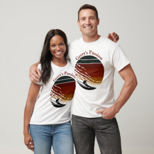 Camiseta Círculo retro de atardecer. Pasión por el Surfing 