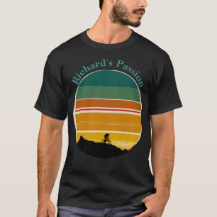 Camiseta Círculo retro de atardecer. Passión para ciclismo 