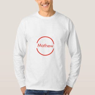 Camiseta círculo rojo simple añadir el texto de la letra de