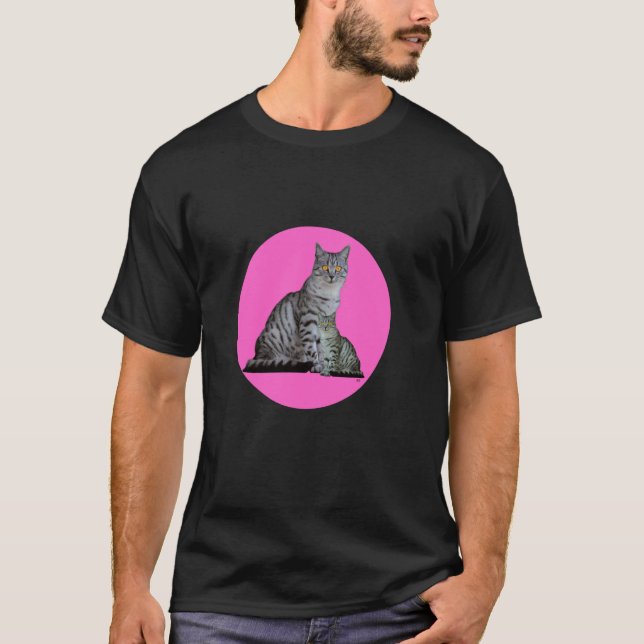 Camiseta Círculo rosa con 2 gatitos (Anverso)