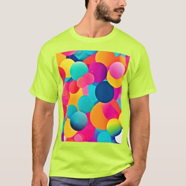 Camiseta Círculos Abstractos Vibrantes (Anverso)