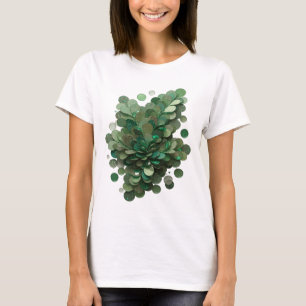 Camiseta Círculos brillantes verdes divertidos Diseño atrev