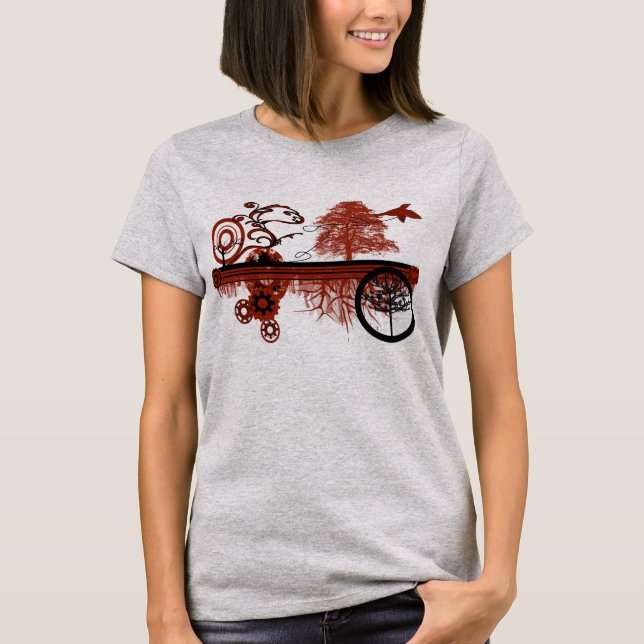 Camiseta Círculos de árbol ondulados (Anverso)