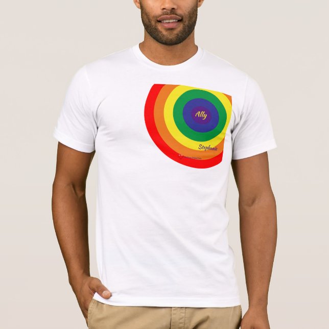 Camiseta Círculos de color arcoiris LGBT personalizados (Anverso)