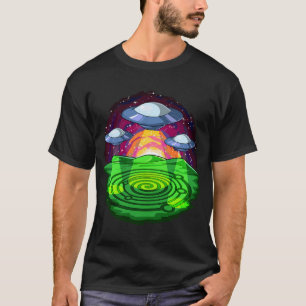 Camiseta Círculos de las cosechas Abducción alienígena