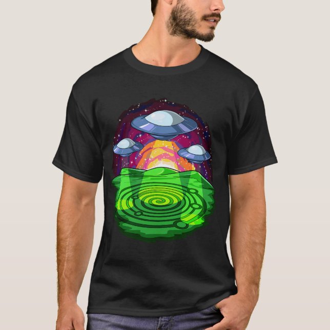 Camiseta Círculos de las cosechas Abducción alienígena (Anverso)
