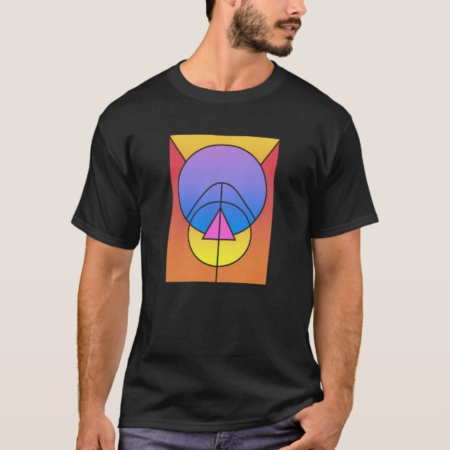 Camiseta Círculos geométricos abstractos Línea Colorida  (Anverso)