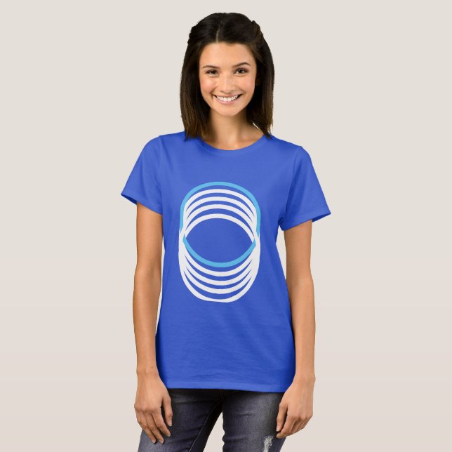 Camiseta Círculos modernos de azul blanco 4Alex (Anverso completo)