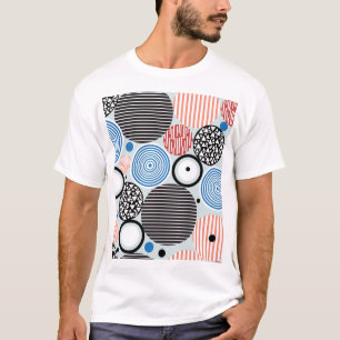 Camiseta círculos multicolores, diseño de patrones gráficos