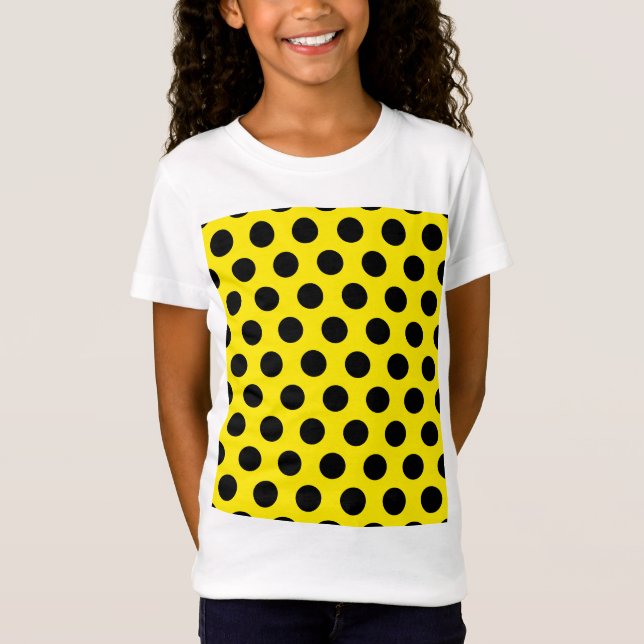 Camiseta Círculos negros sobre fondo amarillo (Anverso)