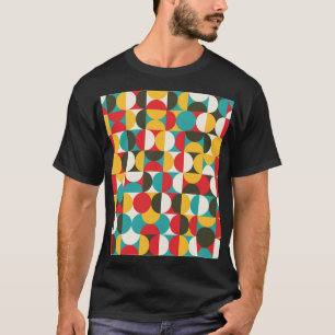 Camiseta Círculos Retro: Colorido Patrón Hipster.