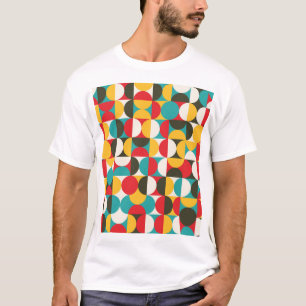 Camiseta Círculos Retro: Colorido Patrón Hipster.