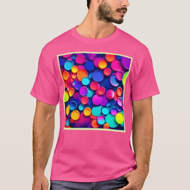 Camiseta Círculos vibrantes resumen arte (Anverso)