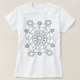 Camiseta - Círculos y estrellas Mandala a color
