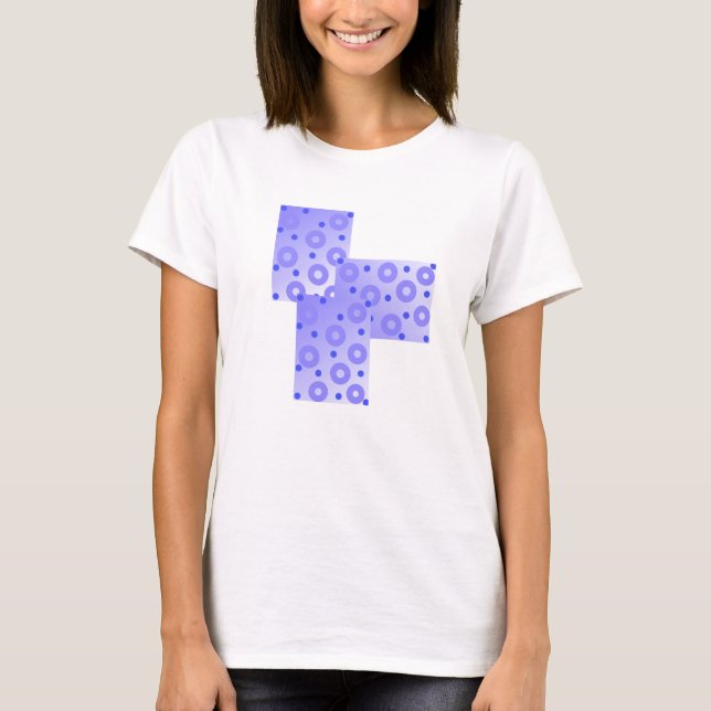 Camiseta Círculos y puntos de patrón azul (Anverso)