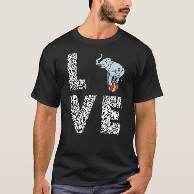 Camiseta Circus Elephant Ball Balancing Love Leopard Carniv (Anverso)