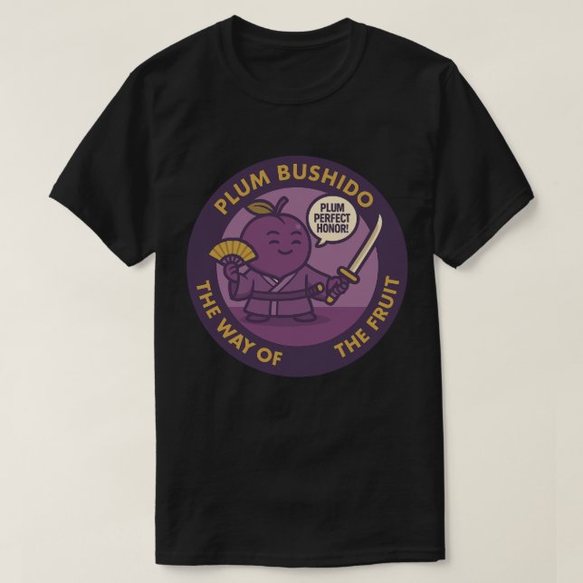 Camiseta Ciruela Perfecta Honor Samurái Fruta (Diseño del anverso)