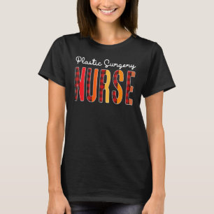 Camiseta Cirugía Plástica Enfermera Plaid Red Love Heart St