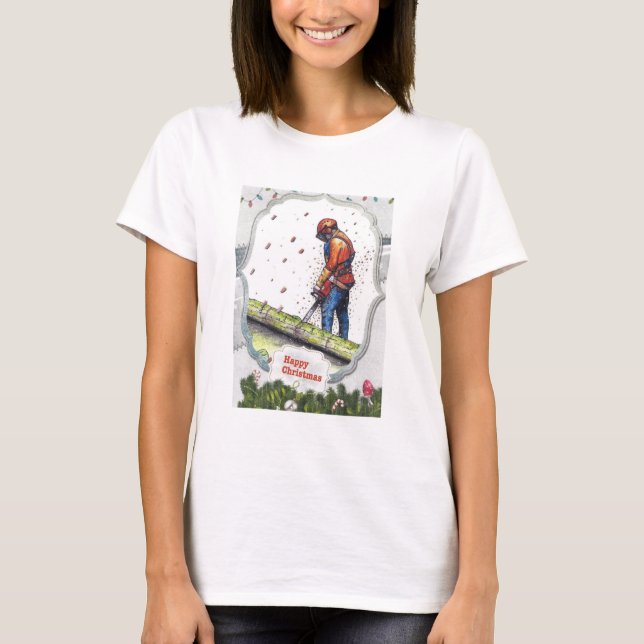 Camiseta Cirujano arborista de las motosierras Navidades Gi (Anverso)